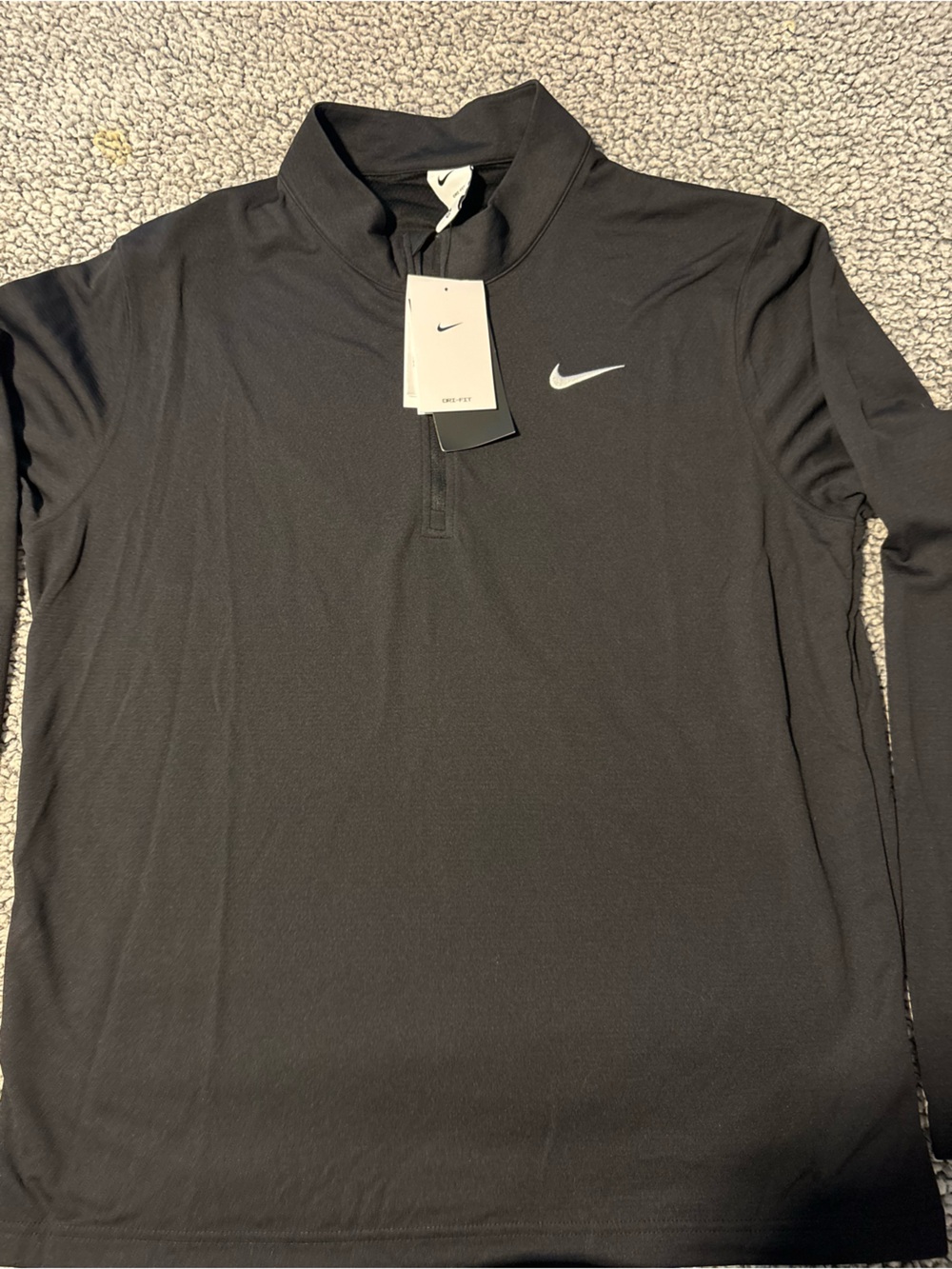 Nike Men’s Size XL Dri-Fit Black 1/4 Zip Polyester Pullover NWT!